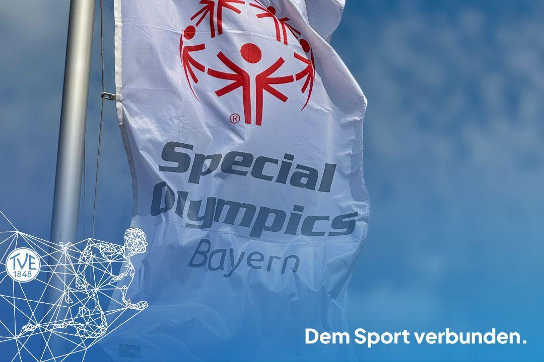 Wehende Fahne der Special Olympics Wehde Fahne der Special Olympics