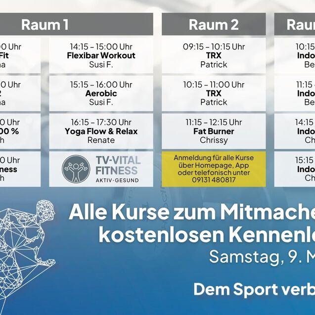Kurse am 9. Mai Jubil&auml;um TV-Vital