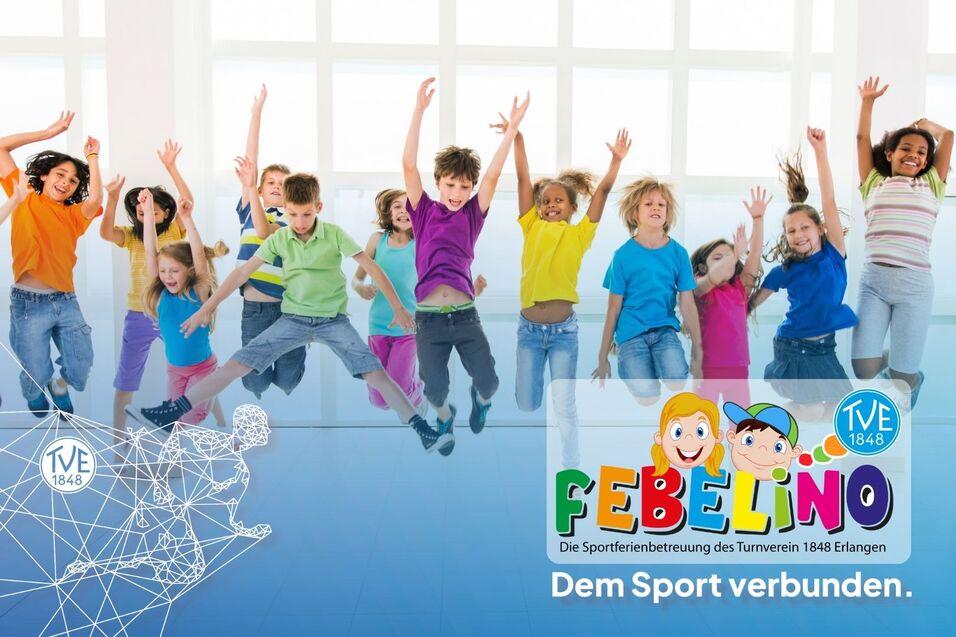 Eine Gruppe von Kindern, die in die Luft springen.