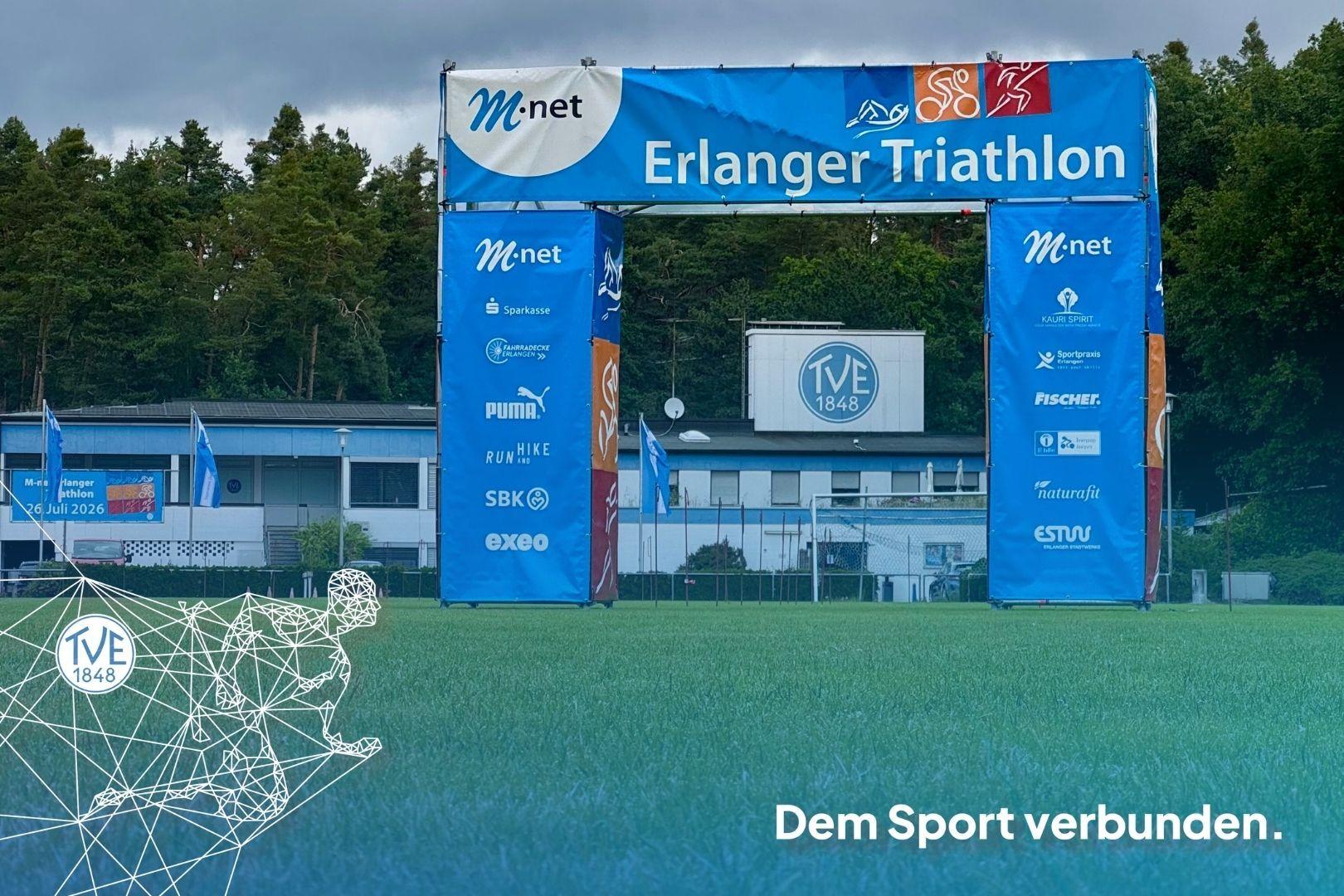 Zieltor des M-net Erlanger Triathlons