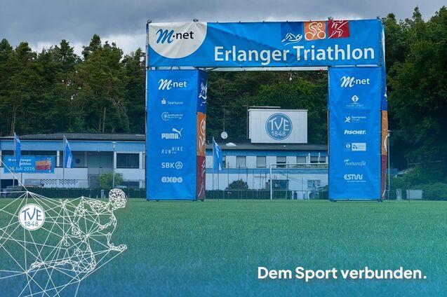 Zieltor des M-net Erlanger Triathlons